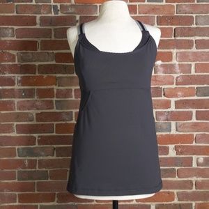 Lululemon | Black/Microstripe Cross My Heart Tank